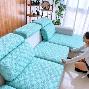 Stretchable Printed Sofa Cover Set for L Shape and Sectional Sofas